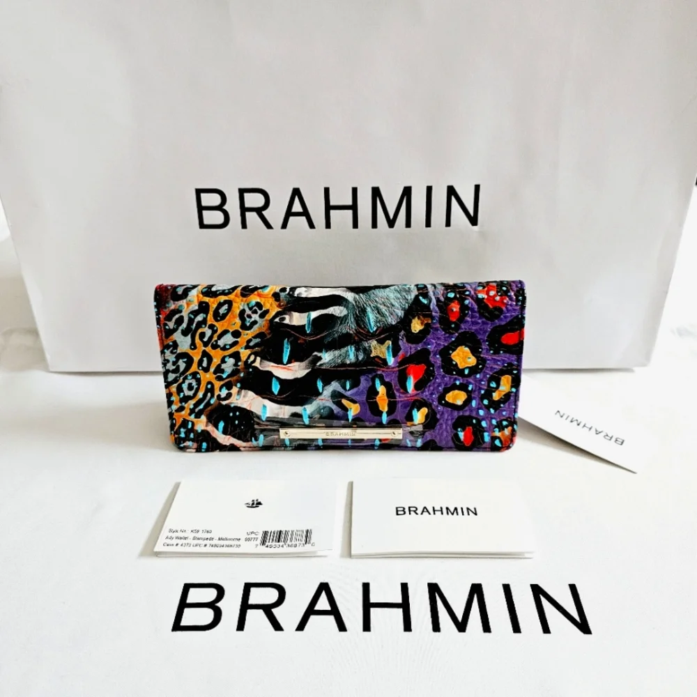 Brahmin Multicolor Leopard Print Continental Wallet